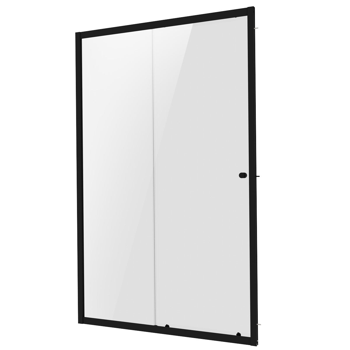 Baridi Sliding Shower Door 1000 x 1850mm, 6mm Tempered Glass, Reversible - Black DH293