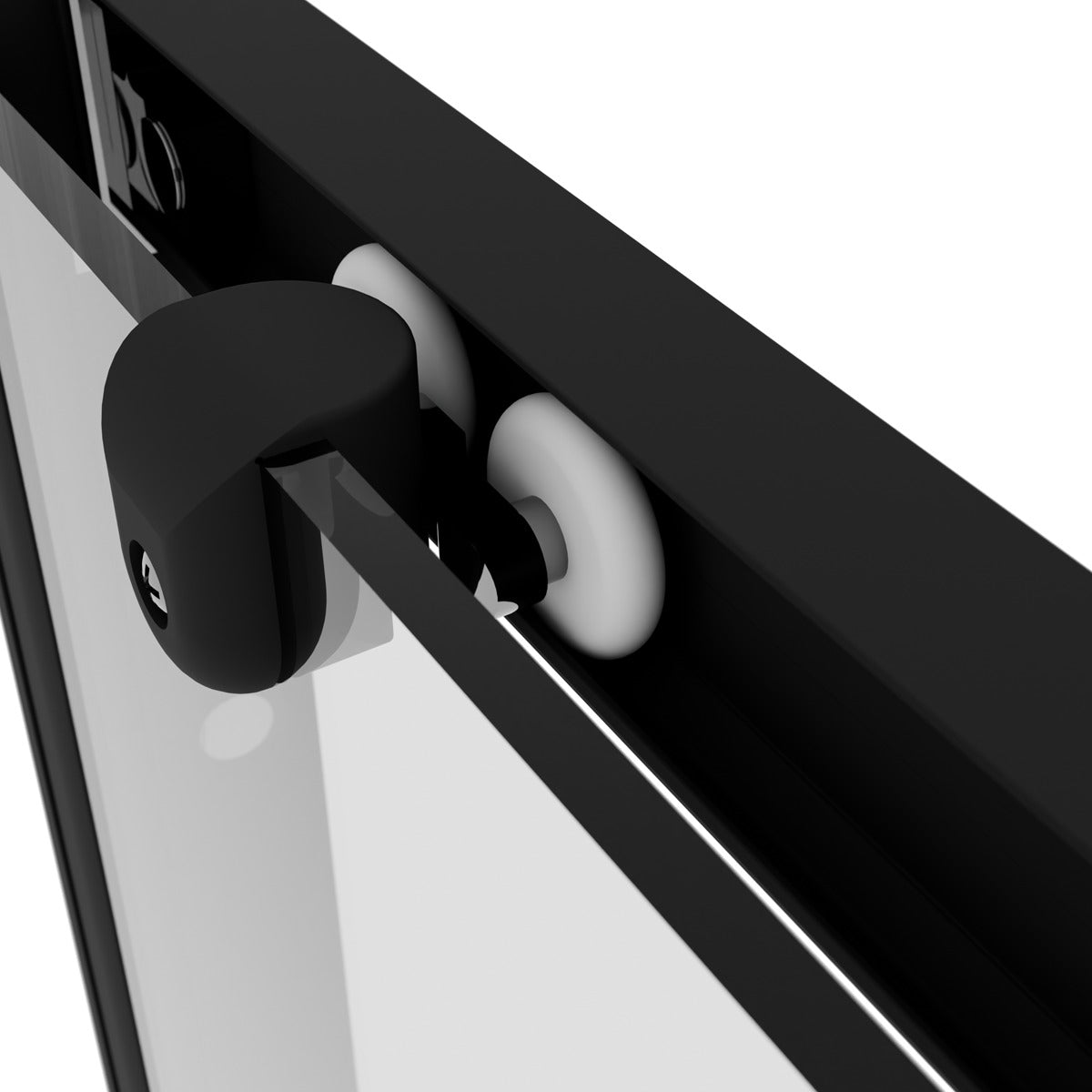 Baridi Sliding Shower Door 1000 x 1850mm, 6mm Tempered Glass, Reversible - Black DH293
