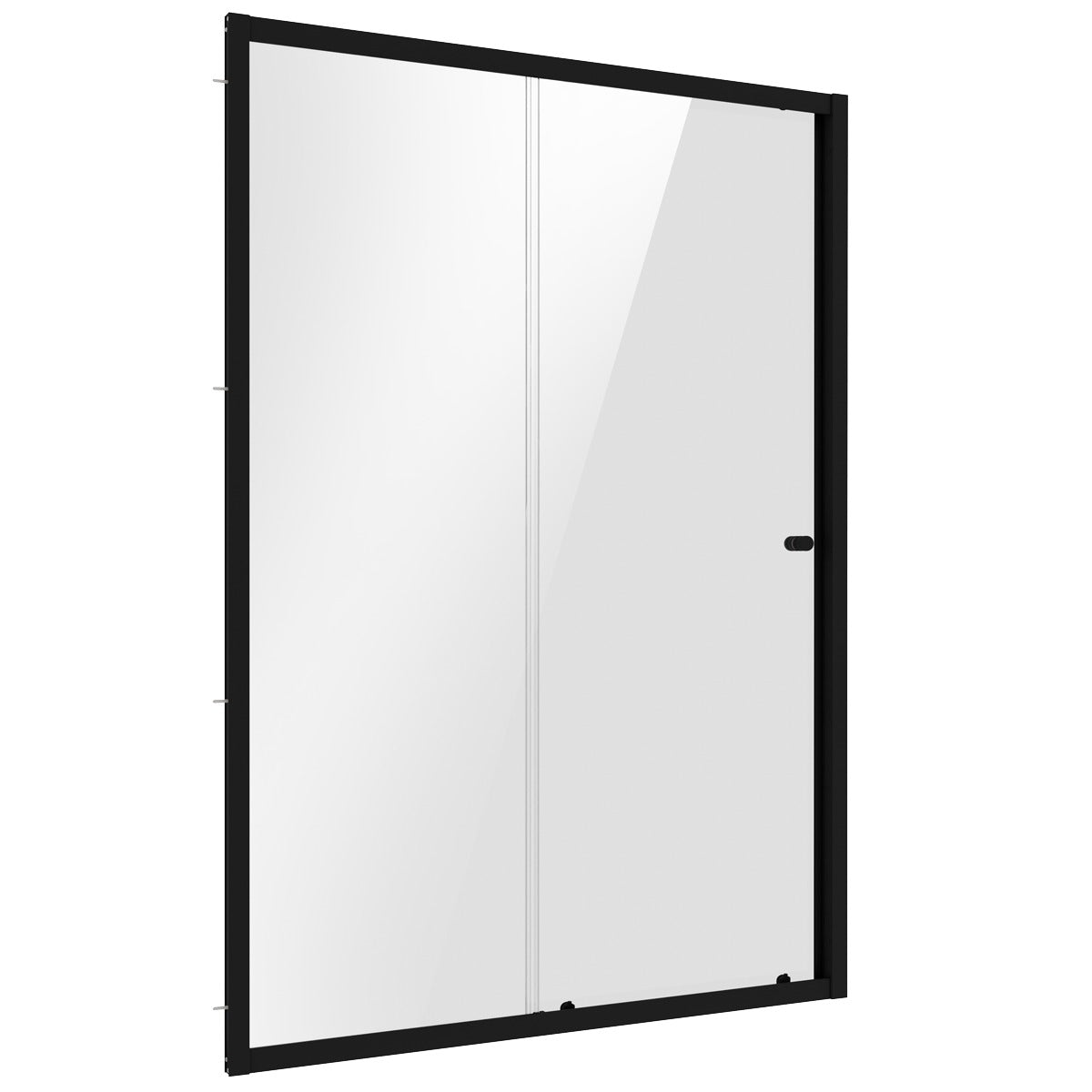 Baridi Sliding Shower Door 1200 x 1850mm, 6mm Tempered Glass, Reversible - Black DH295