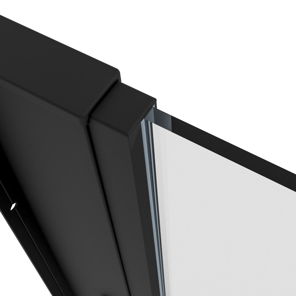 Baridi Side Panel for Sliding Shower Doors, 6mm Tempered Glass - Black DH297