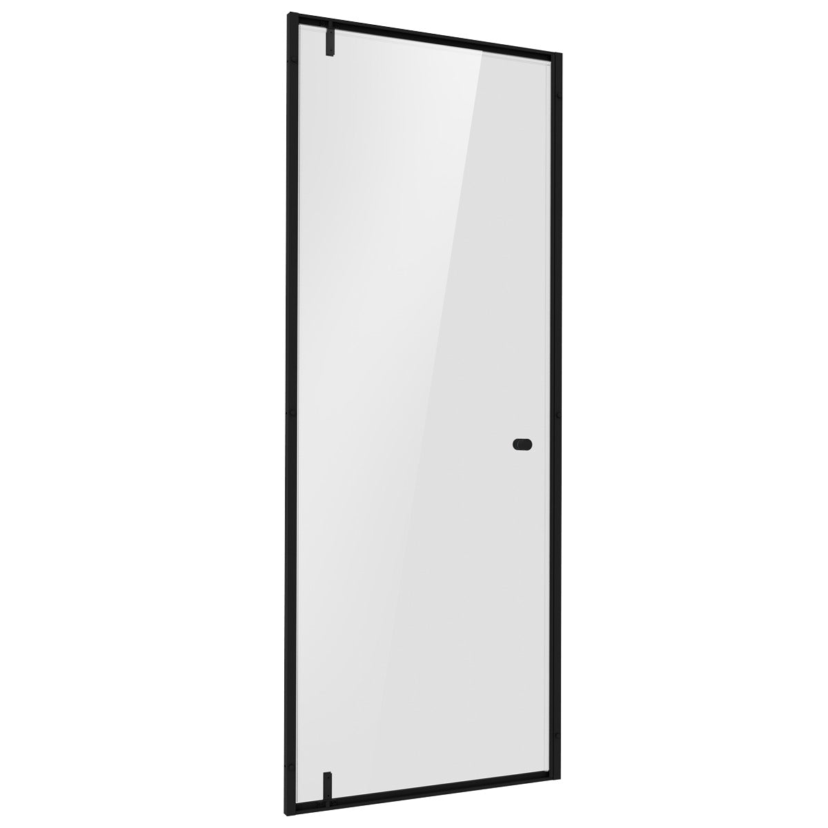 Baridi Hinged Shower Door 800 x 1850mm, 6mm Tempered Glass, Reversible - Black DH307