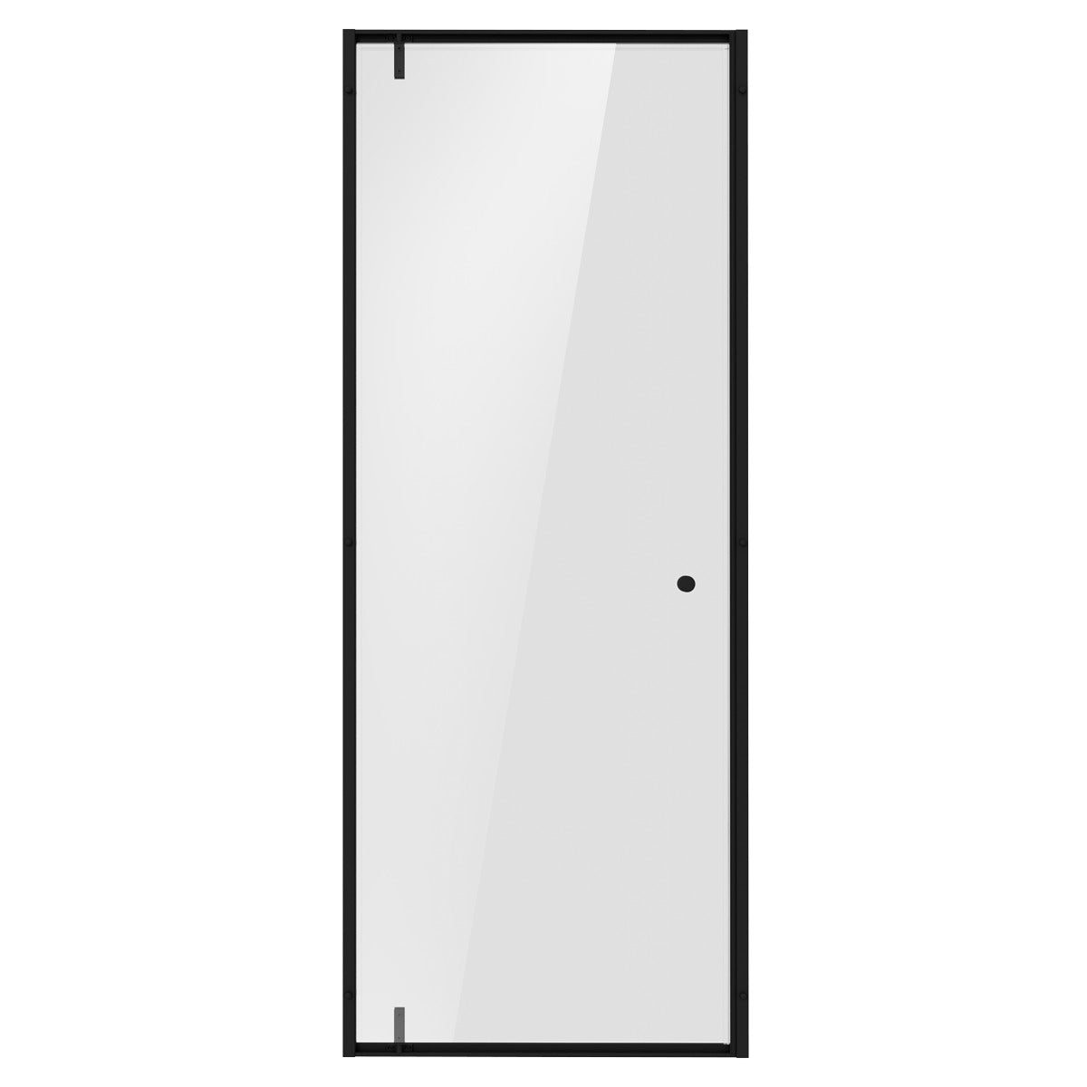 Baridi Hinged Shower Door 800 x 1850mm, 6mm Tempered Glass, Reversible - Black DH307