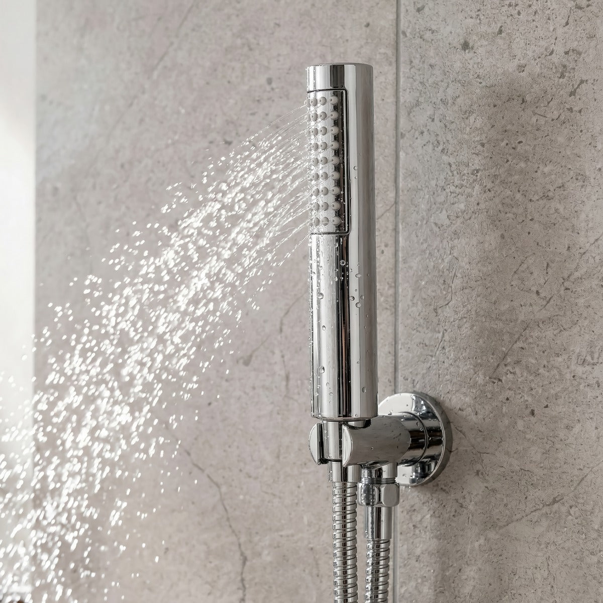 Baridi Concealed Thermostatic Shower Set 20cm Round Head & Hand Shower - Chrome DH318