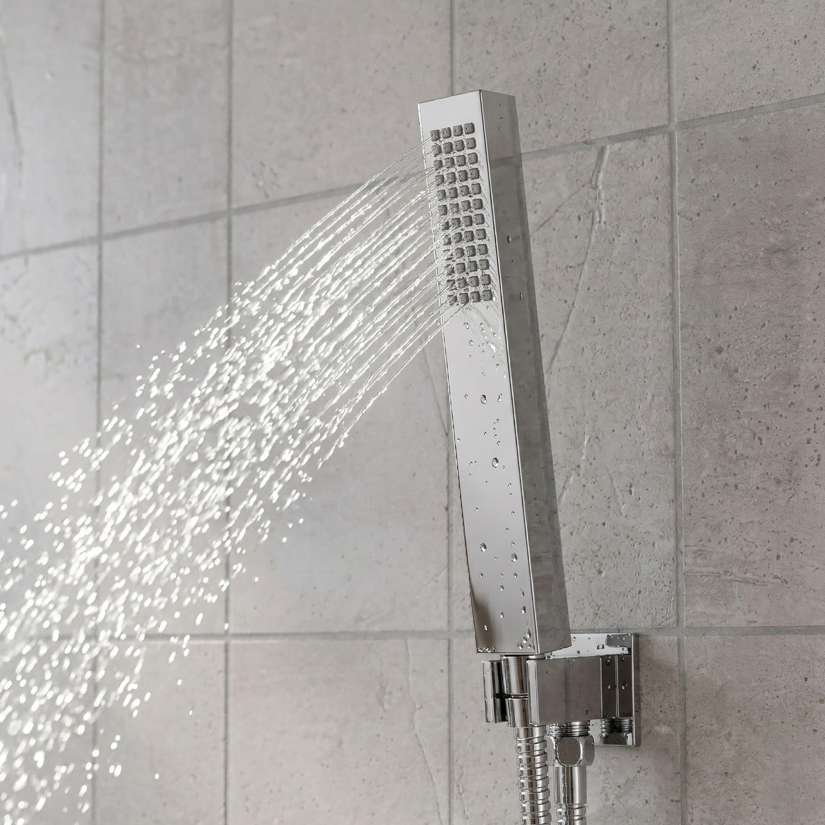 Baridi Concealed Thermostatic Shower Set 20 x 20cm Square Head & Hand Shower - Chrome DH320