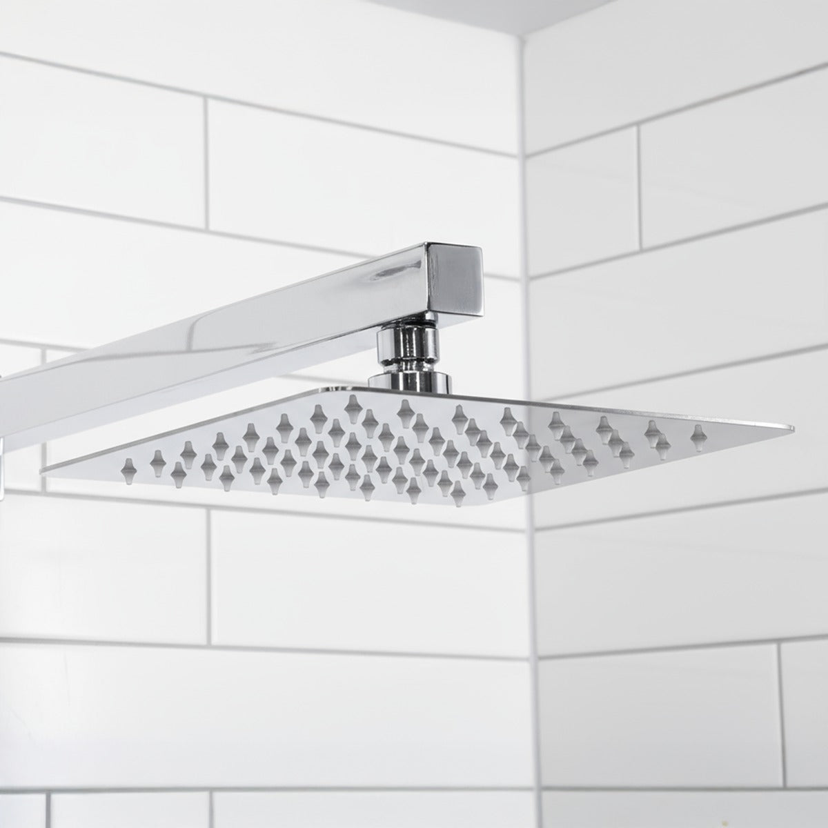 Baridi Concealed Thermostatic Shower Set 20 x 20cm Square Head & Hand Shower - Chrome DH320
