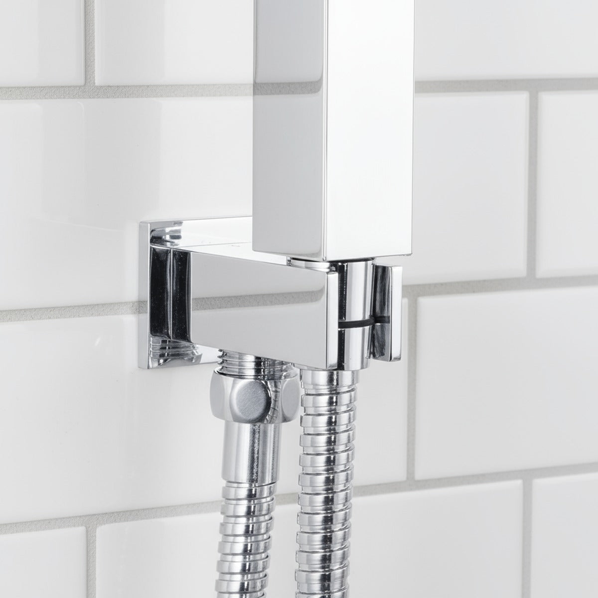 Baridi Concealed Thermostatic Shower Set 20 x 20cm Square Head & Hand Shower - Chrome DH320