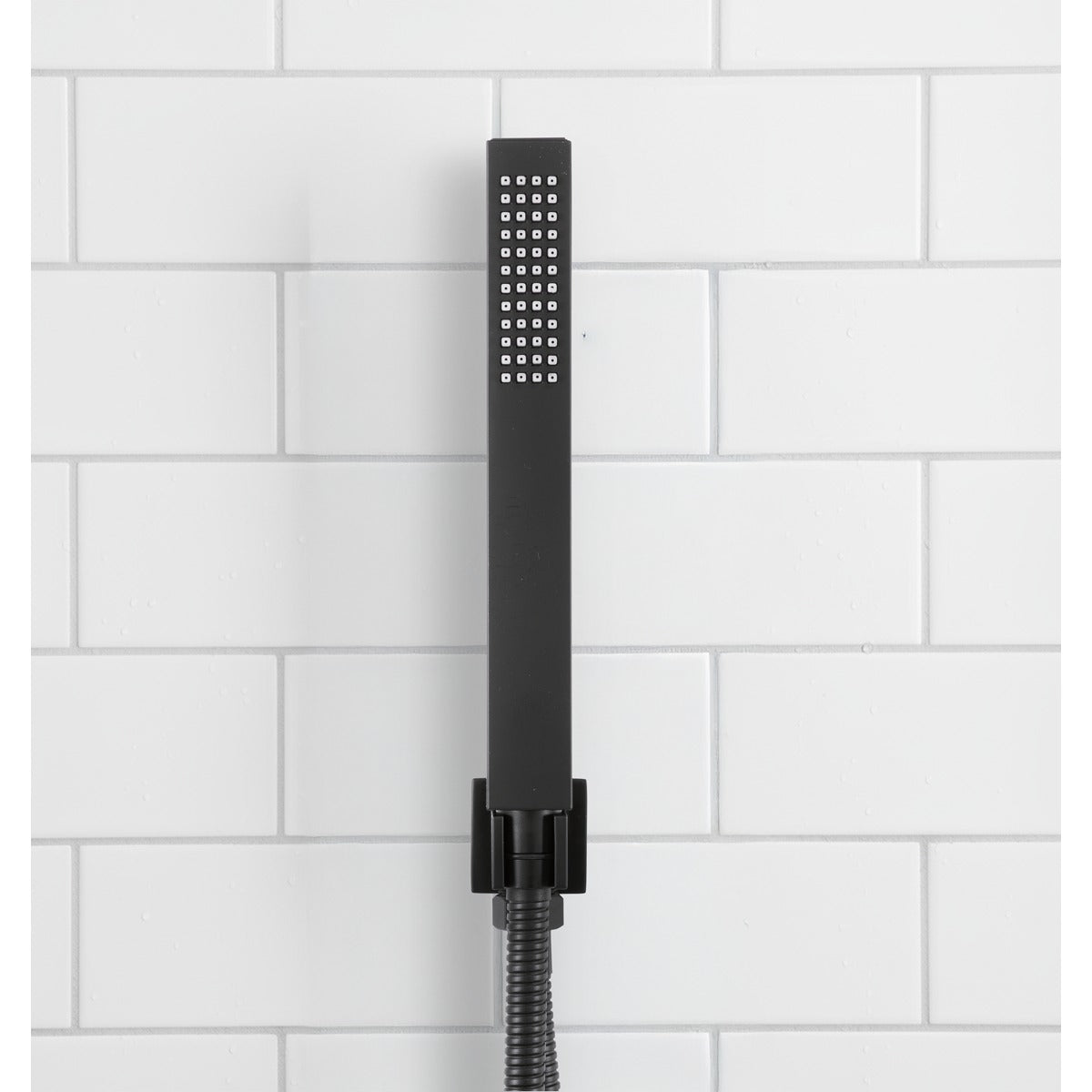 Baridi Concealed Thermostatic Shower Set 20 x 20cm Square Head & Hand Shower - Black DH321