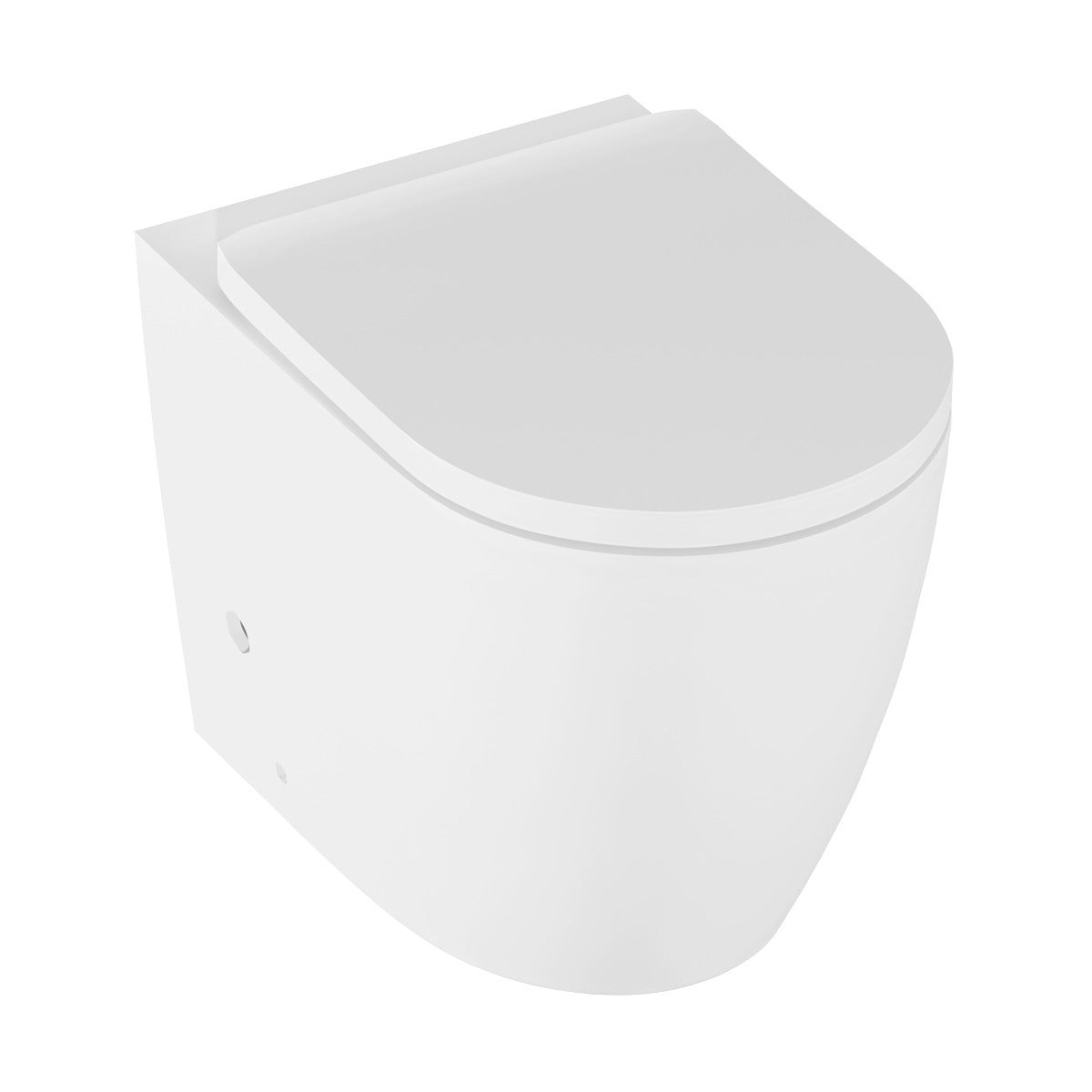 Baridi Back-to-Wall Toilet with Soft Close Seat & Rimless Flush – White DH334