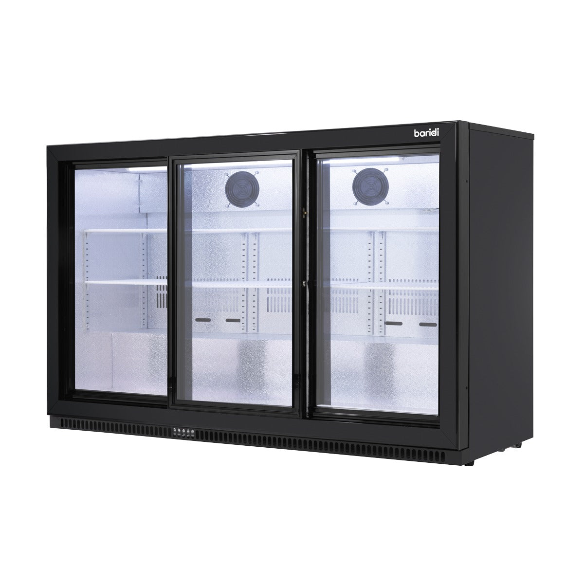 Baridi Sliding Triple Door, Back Bar Drinks Fridge/Cooler, 307L Capacity DH337