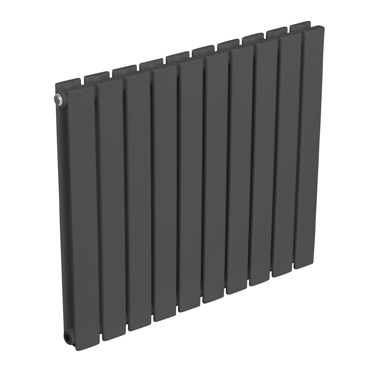 Baridi Horizontal Radiator Contemporary Double Flat Panel Design 600 x 700mm – Anthracite DH340