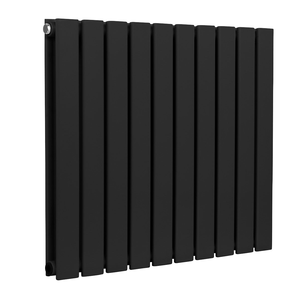Baridi Horizontal Radiator Contemporary Double Flat Panel Design 600 x 700mm – Black DH345