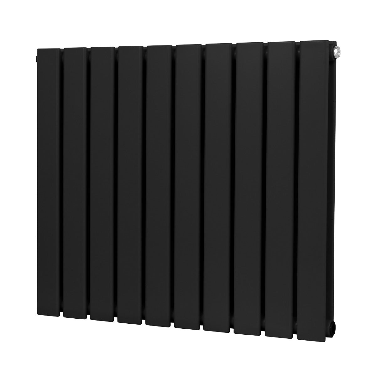 Baridi Horizontal Radiator Contemporary Double Flat Panel Design 600 x 700mm – Black DH345