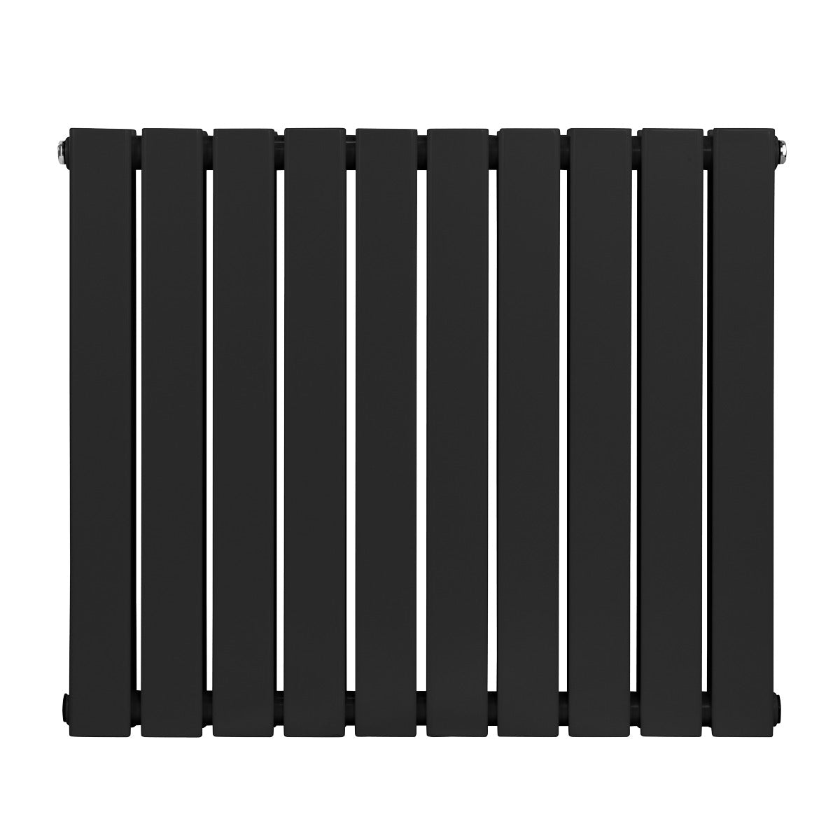 Baridi Horizontal Radiator Contemporary Double Flat Panel Design 600 x 700mm – Black DH345