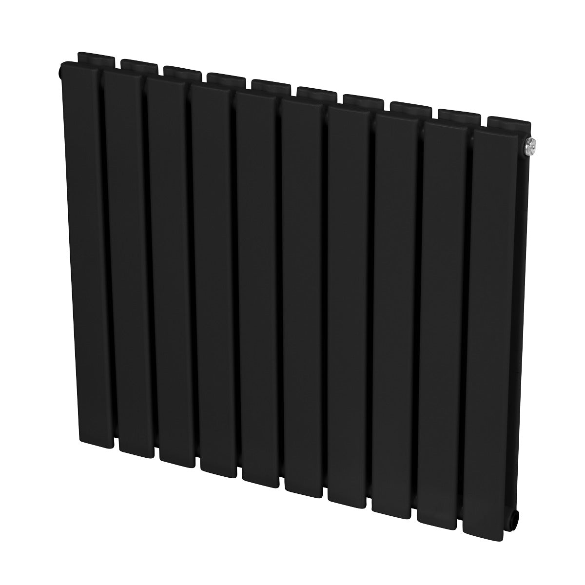 Baridi Horizontal Radiator Contemporary Double Flat Panel Design 600 x 700mm – Black DH345