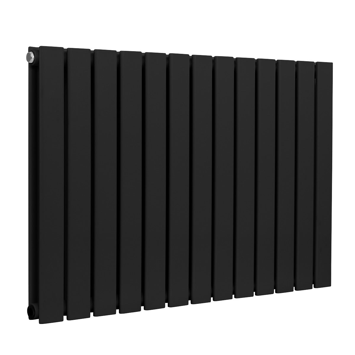 Baridi Horizontal Radiator Contemporary Double Flat Panel Design 600 x 910mm – Black DH346