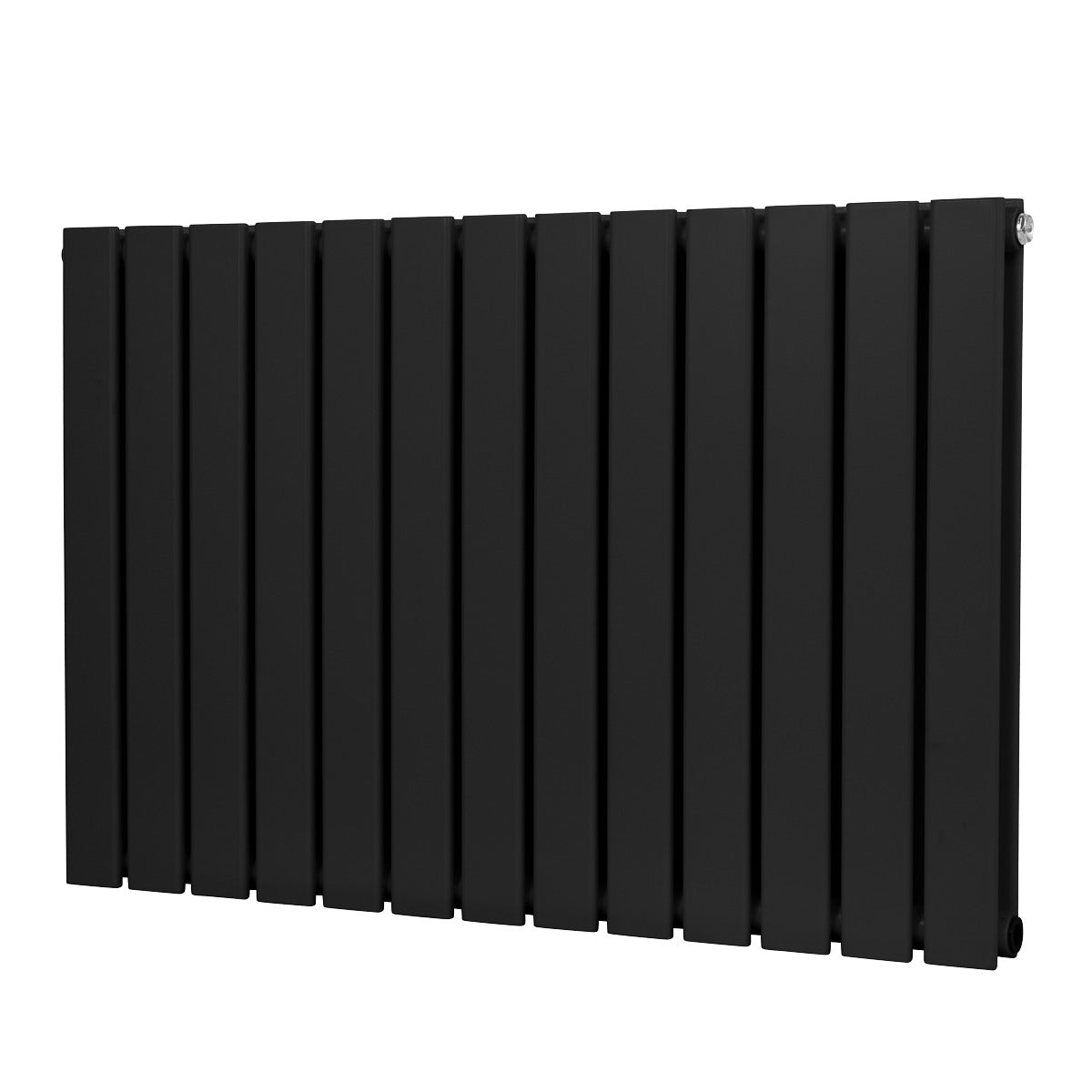 Baridi Horizontal Radiator Contemporary Double Flat Panel Design 600 x 910mm – Black DH346