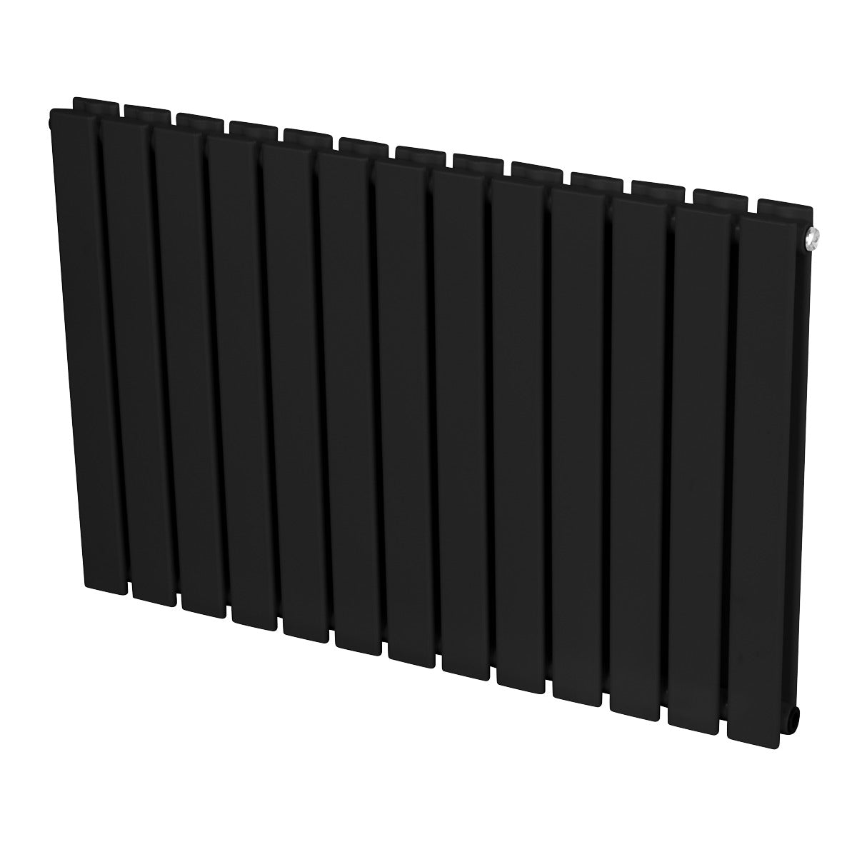 Baridi Horizontal Radiator Contemporary Double Flat Panel Design 600 x 910mm – Black DH346