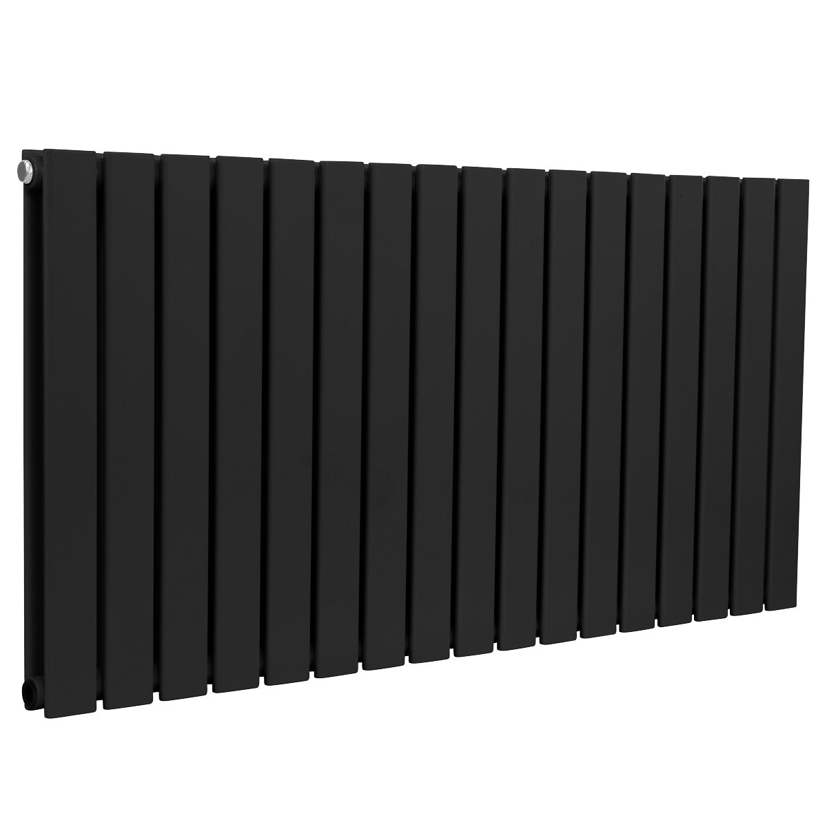Baridi Horizontal Radiator Contemporary Double Flat Panel Design 600 x 1190mm – Black DH347