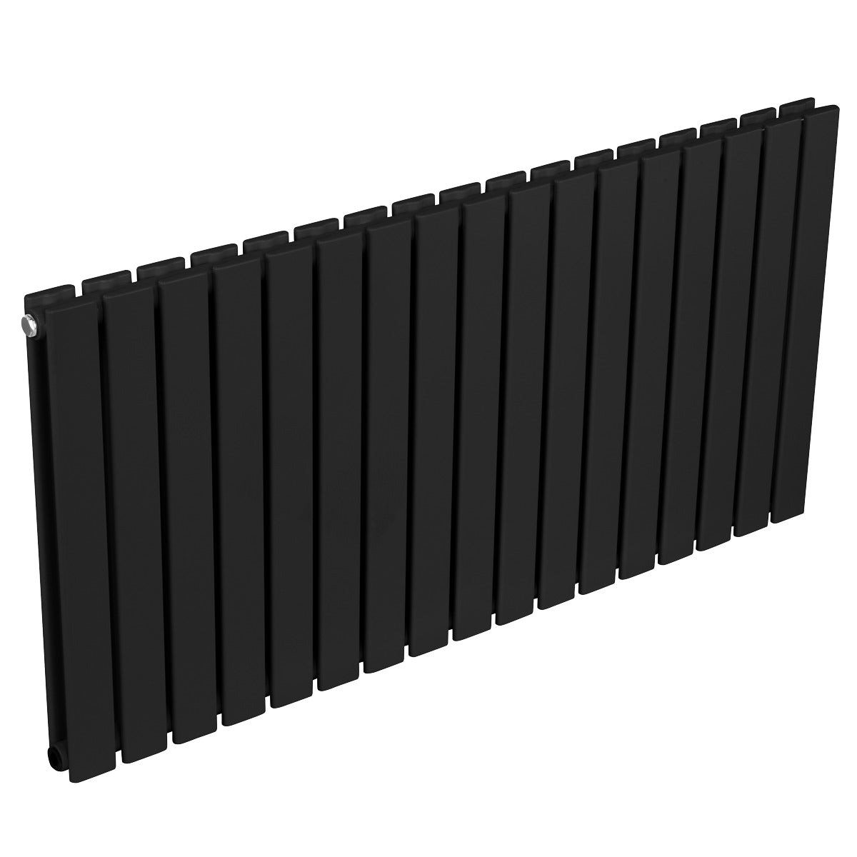 Baridi Horizontal Radiator Contemporary Double Flat Panel Design 600 x 1190mm – Black DH347
