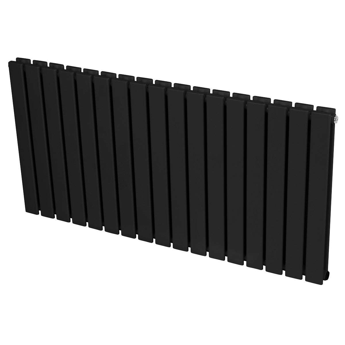 Baridi Horizontal Radiator Contemporary Double Flat Panel Design 600 x 1190mm – Black DH347