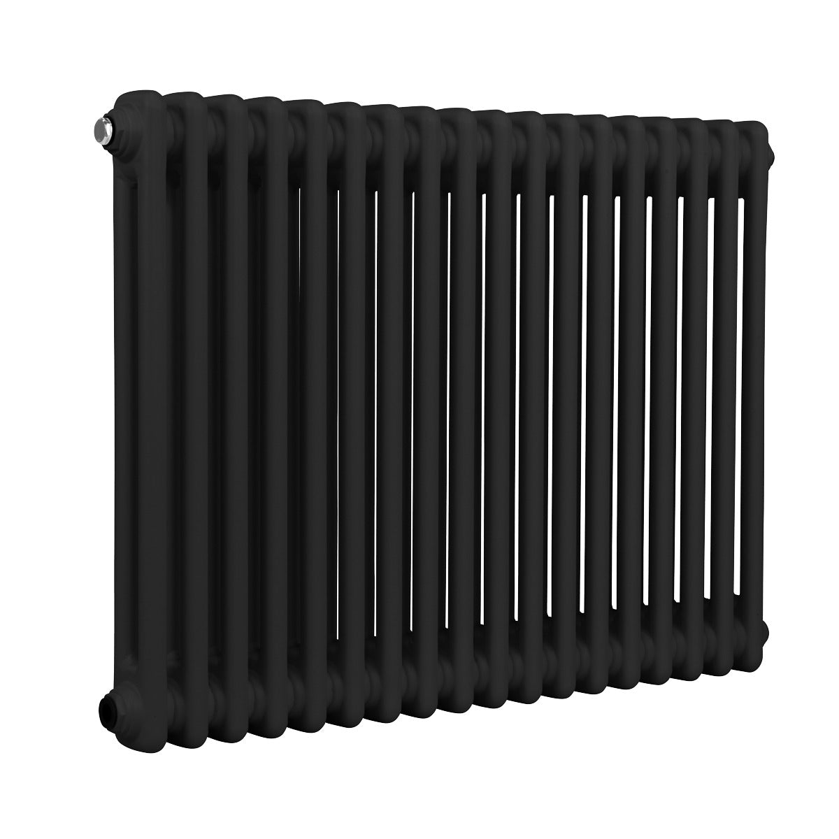Baridi Horizontal Traditional 2 Column Radiator 600 x 832mm – Black DH363