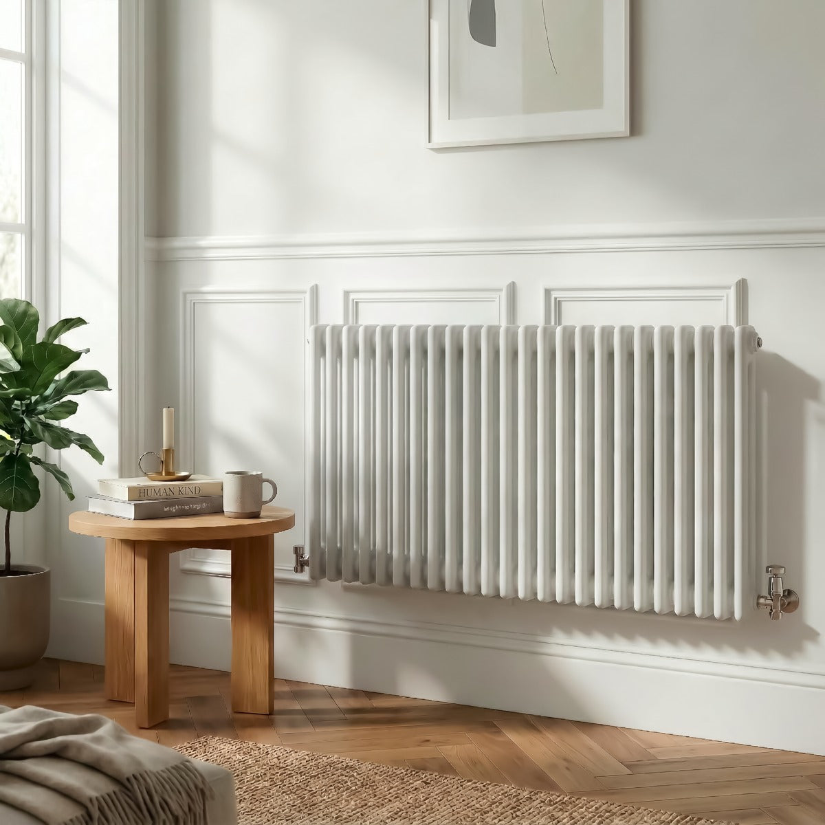 Baridi Horizontal Traditional 2 Column Radiator 600 x 1147mm – White DH370