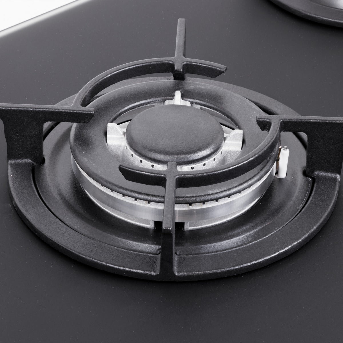 Baridi 90cm Gas Hob Matt Black Glass 5 Burners Cast Iron Supports & Auto Ignition 10.4kW DH385