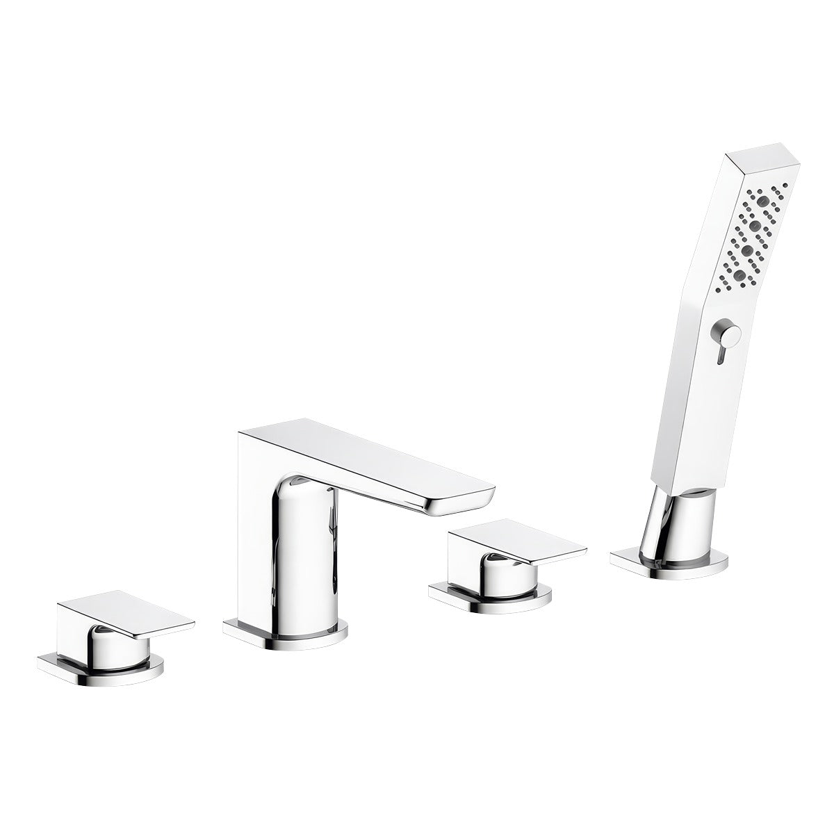 Baridi Bath Mounting 4-Hole Mixer Tap with Shower Head - Chrome DH398