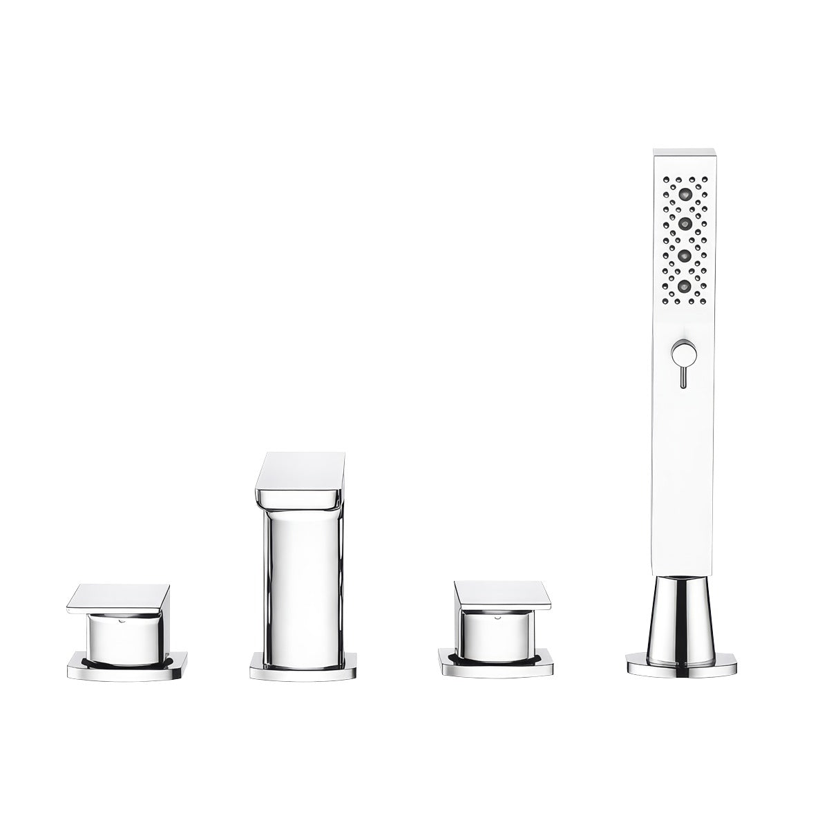 Baridi Bath Mounting 4-Hole Mixer Tap with Shower Head - Chrome DH398