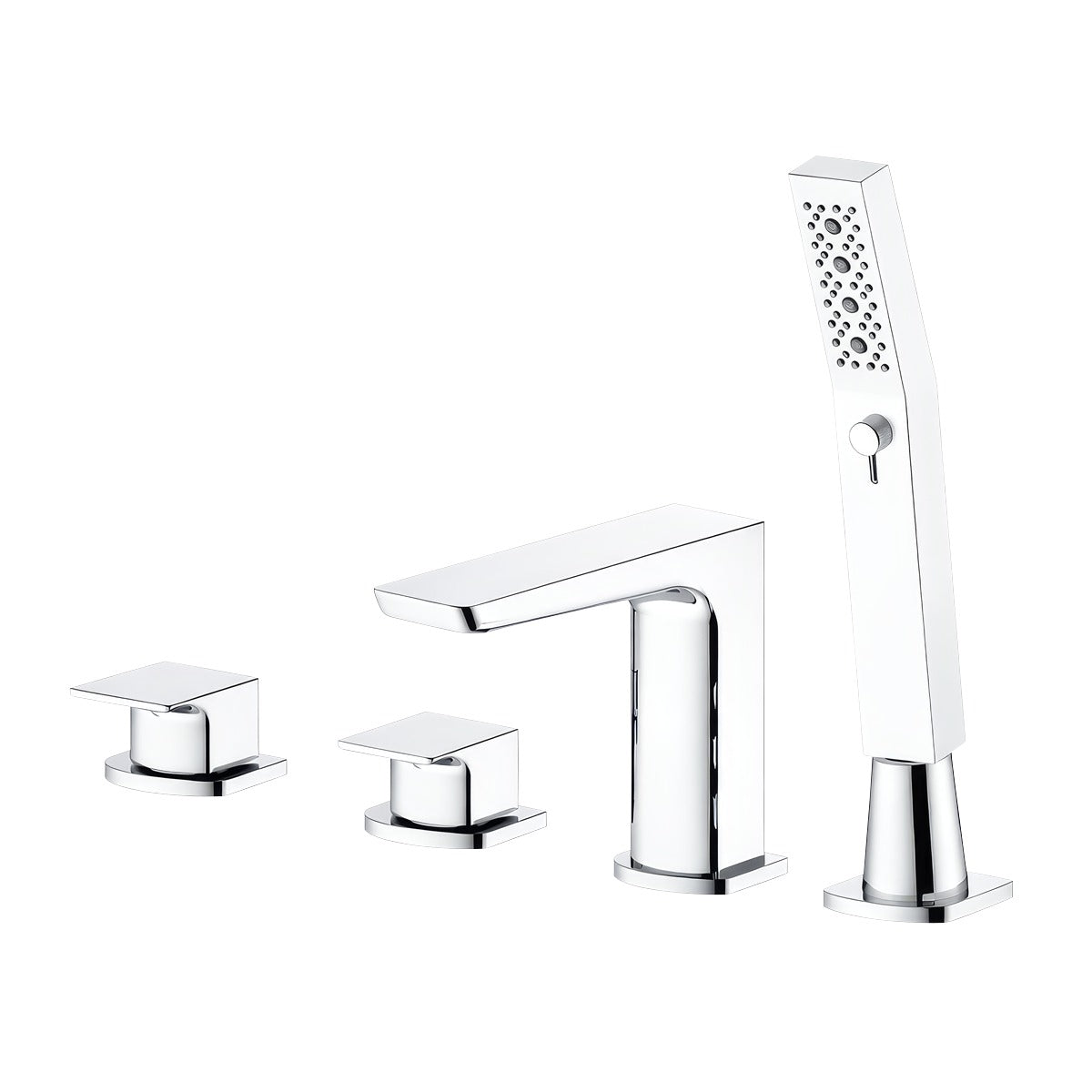 Baridi Bath Mounting 4-Hole Mixer Tap with Shower Head - Chrome DH398