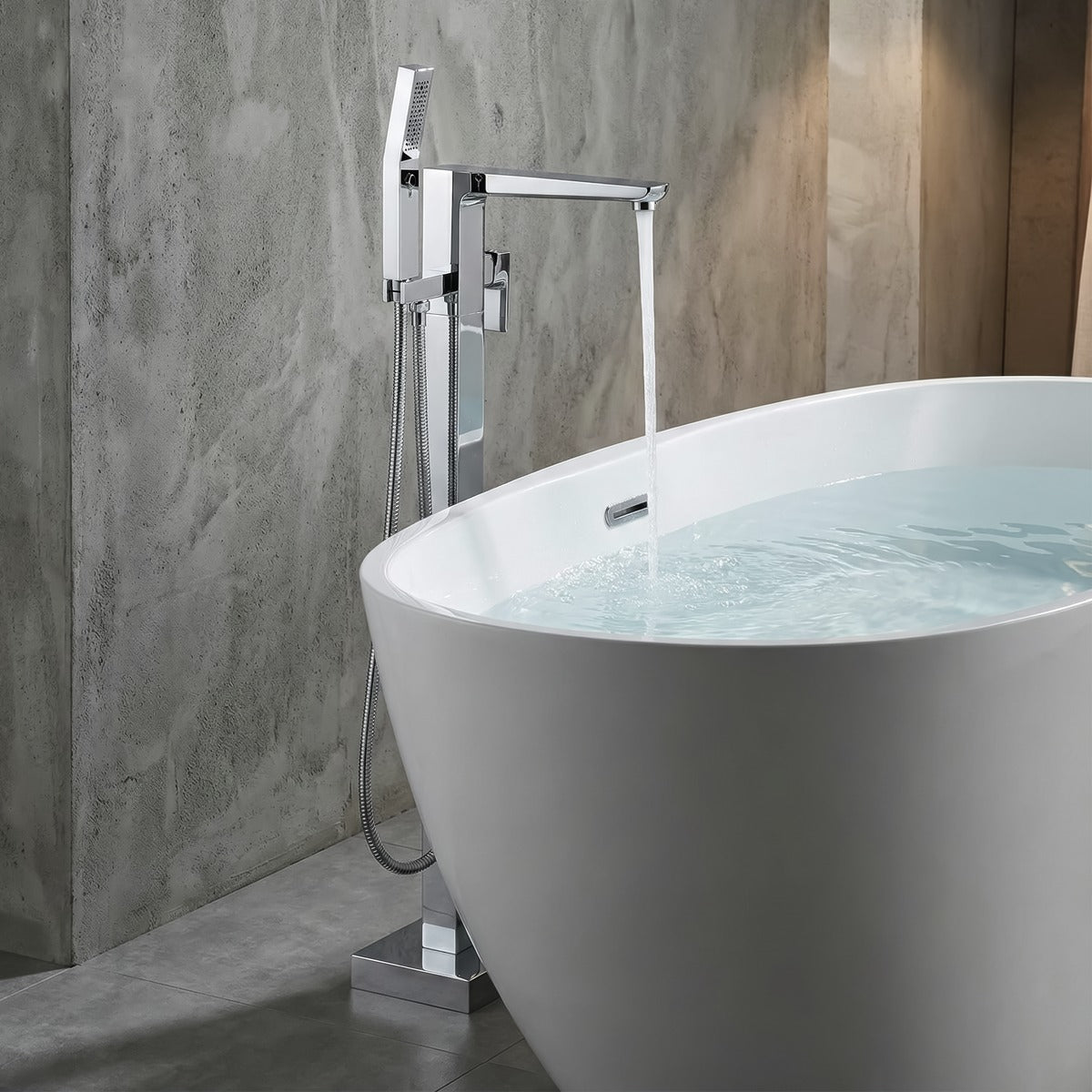 Baridi Freestanding Bath Mixer Tap with Shower - Chrome DH400