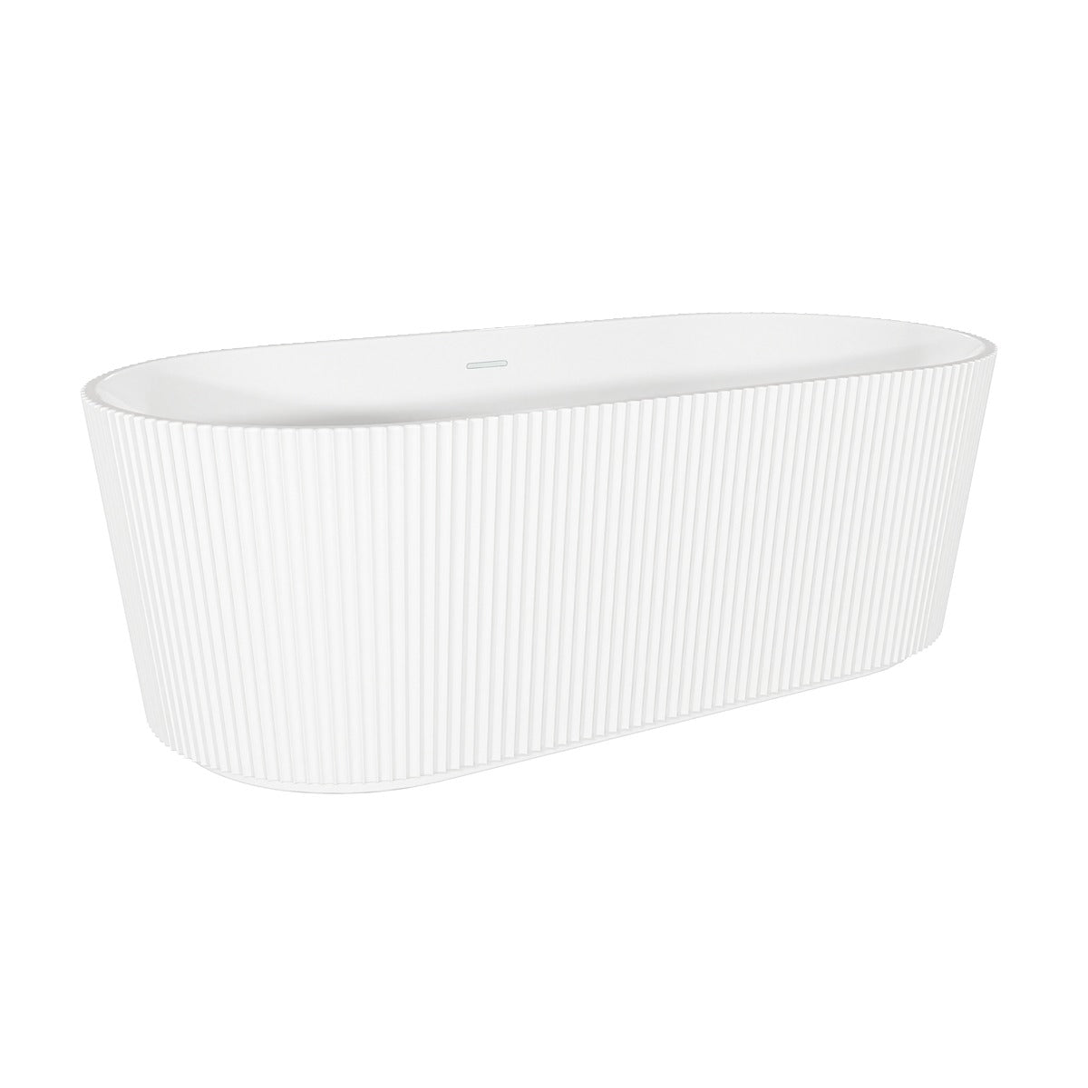 Baridi Double-Ended Fluted Design Bath with Slim Rim 150cm – Gloss White DH419