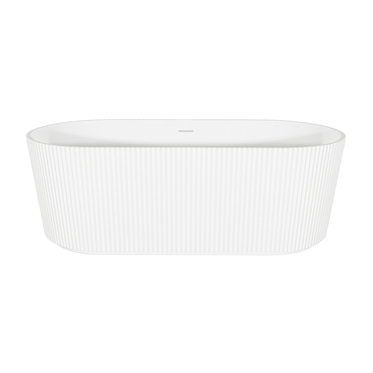 Baridi Double-Ended Fluted Design Bath with Slim Rim 150cm – Gloss White DH419
