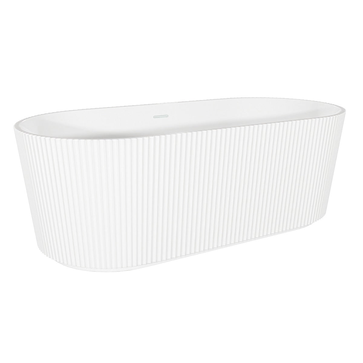 Baridi Double-Ended Fluted Design Bath with Slim Rim 168cm – Gloss White DH420