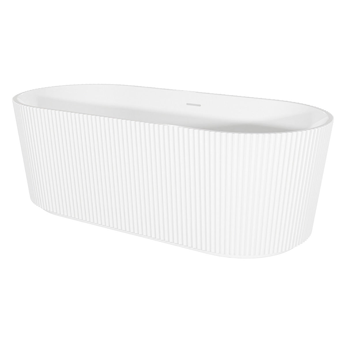 Baridi Double-Ended Fluted Design Bath with Slim Rim 168cm – Gloss White DH420