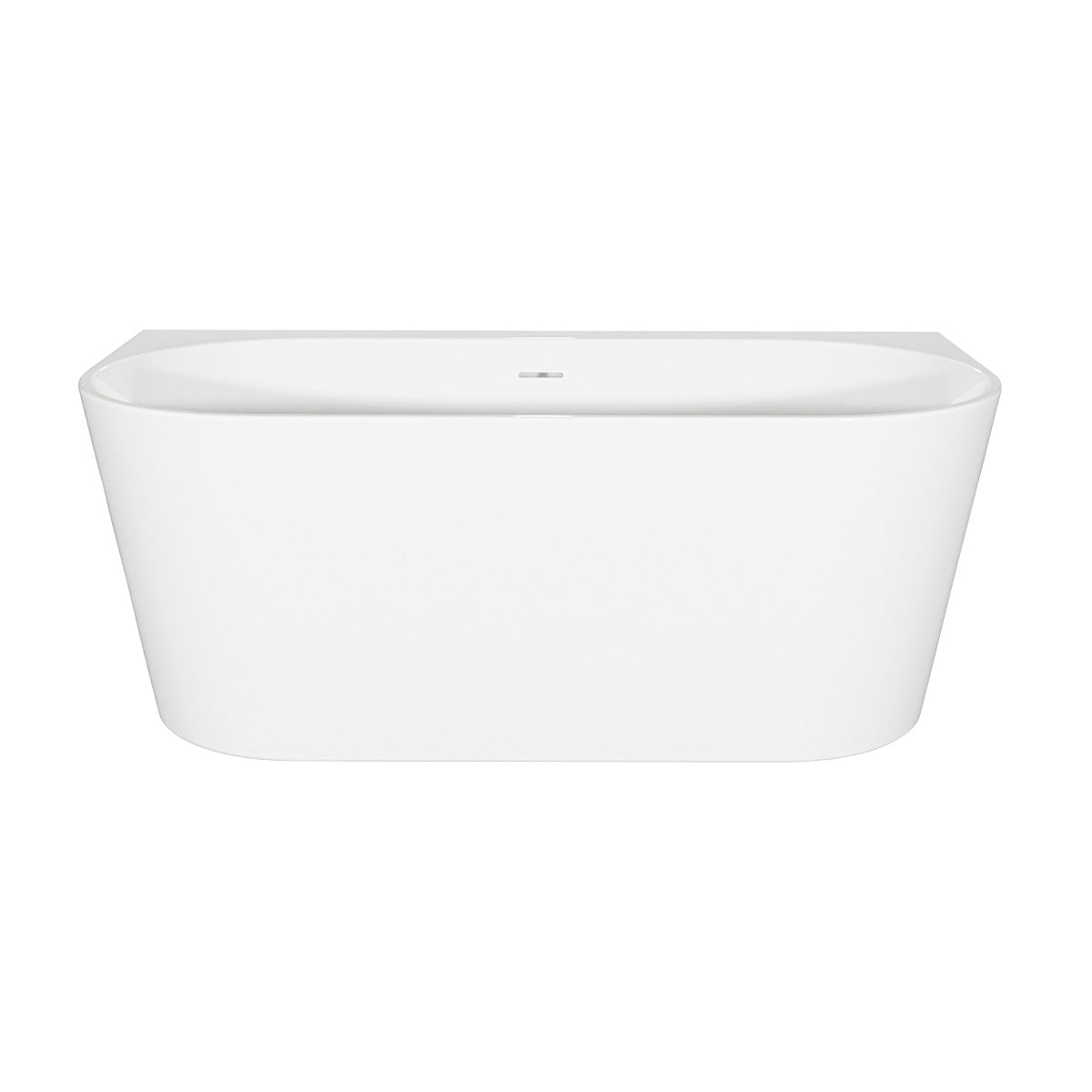 Baridi Back-to-Wall Slim Rim Bath with Overflow System 150cm – Gloss White DH421