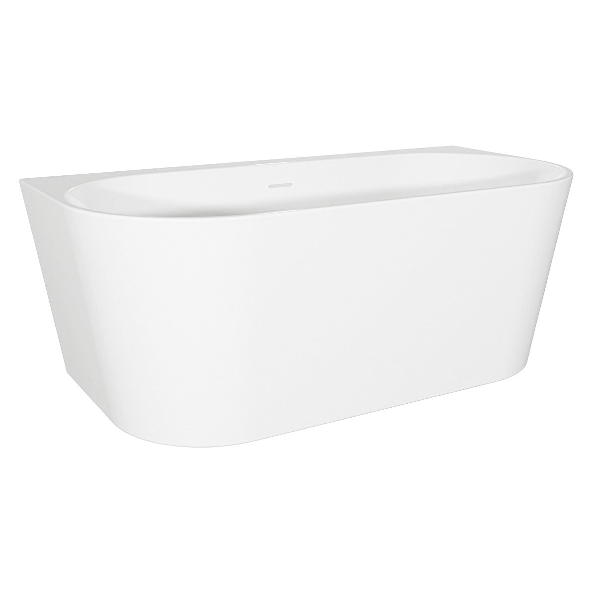 Baridi Back-to-Wall Slim Rim Bath with Overflow System 170cm – Gloss White DH422