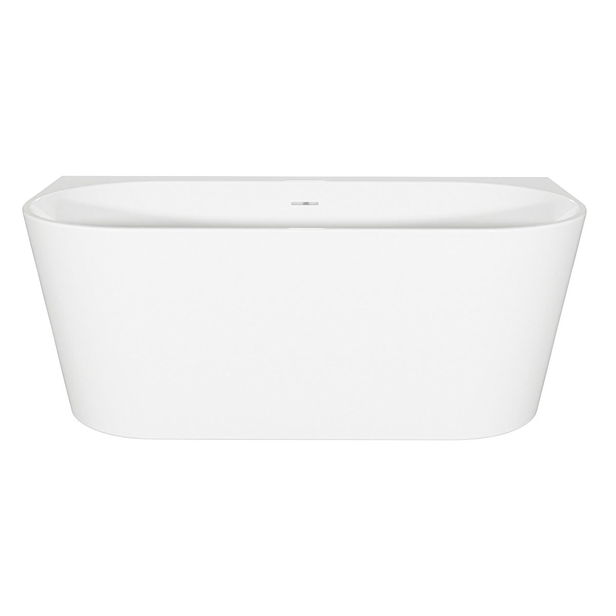 Baridi Back-to-Wall Slim Rim Bath with Overflow System 170cm – Gloss White DH422