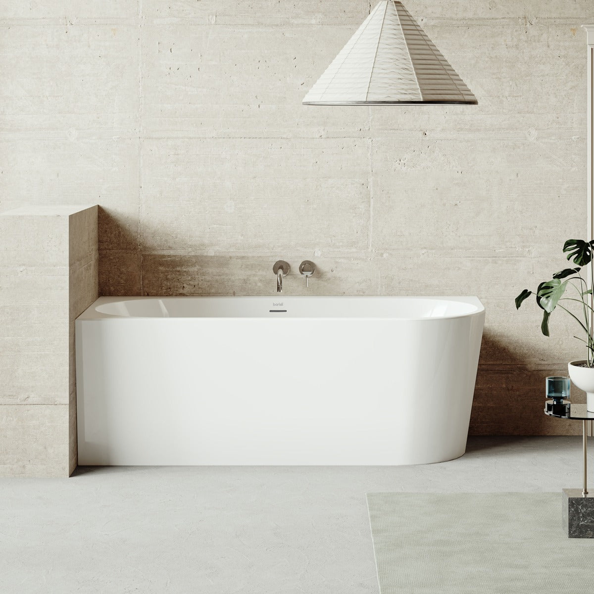 Baridi Left-Hand Corner Slim Rim Bath with Overflow System 170cm – Gloss White DH425