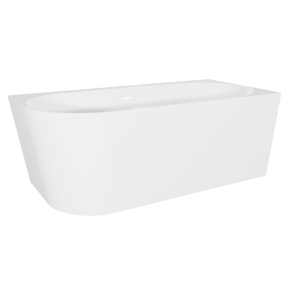 Baridi Right-Hand Corner Slim Rim Bath with Overflow System 150cm – Gloss White DH426