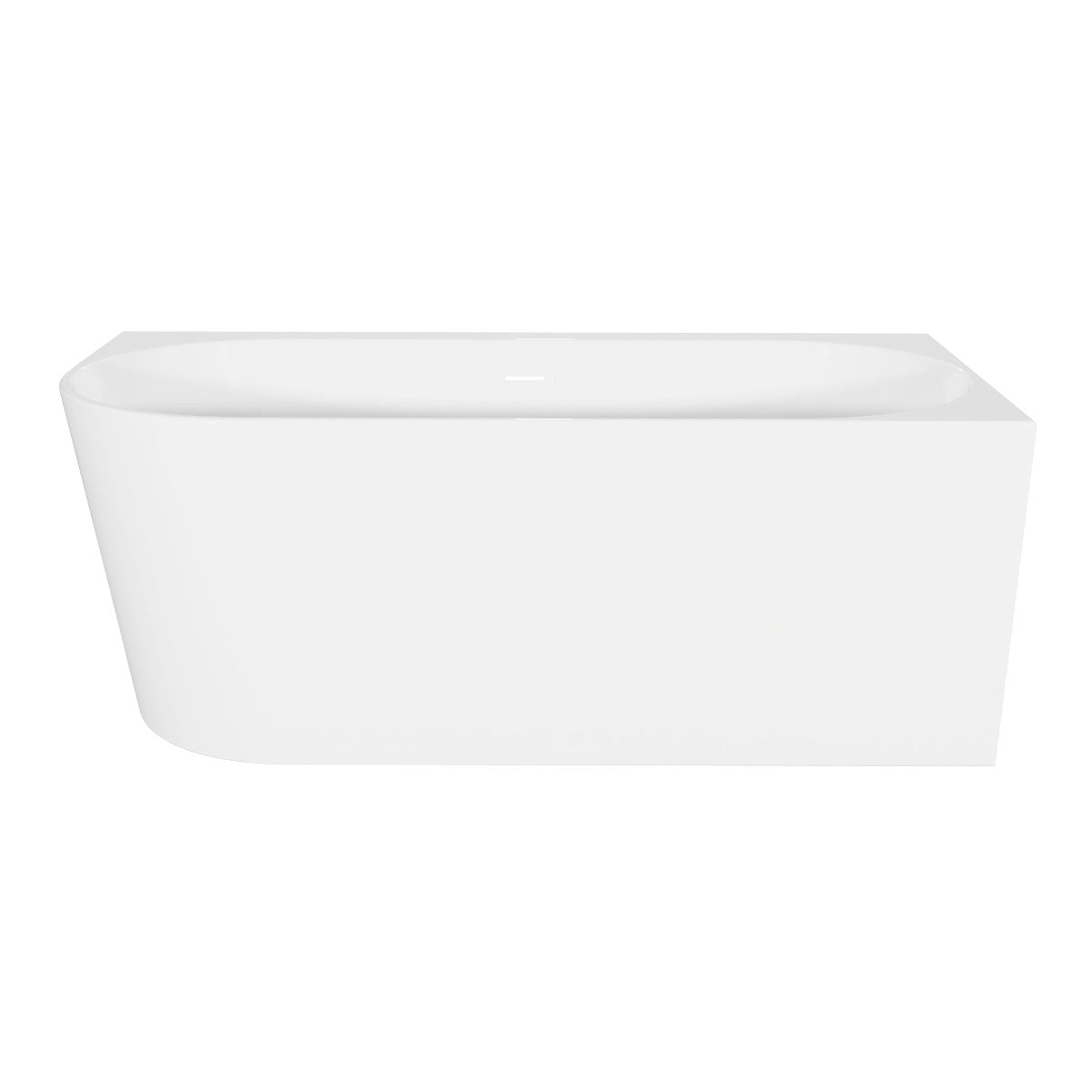 Baridi Right-Hand Corner Slim Rim Bath with Overflow System 150cm – Gloss White DH426
