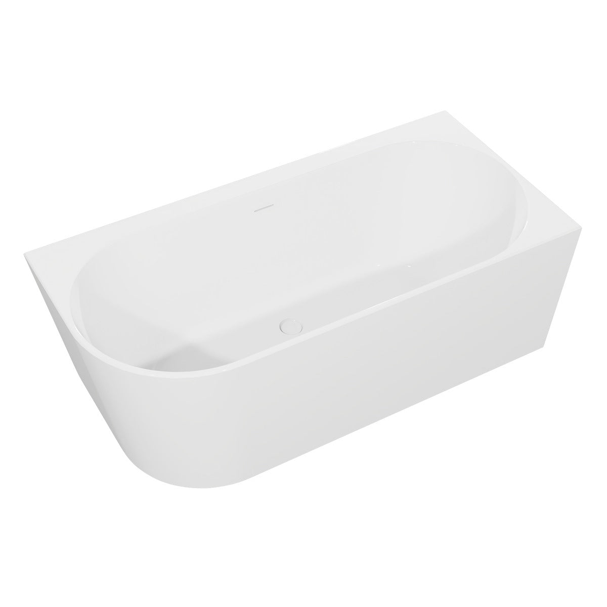 Baridi Right-Hand Corner Slim Rim Bath with Overflow System 170cm – Gloss White DH428