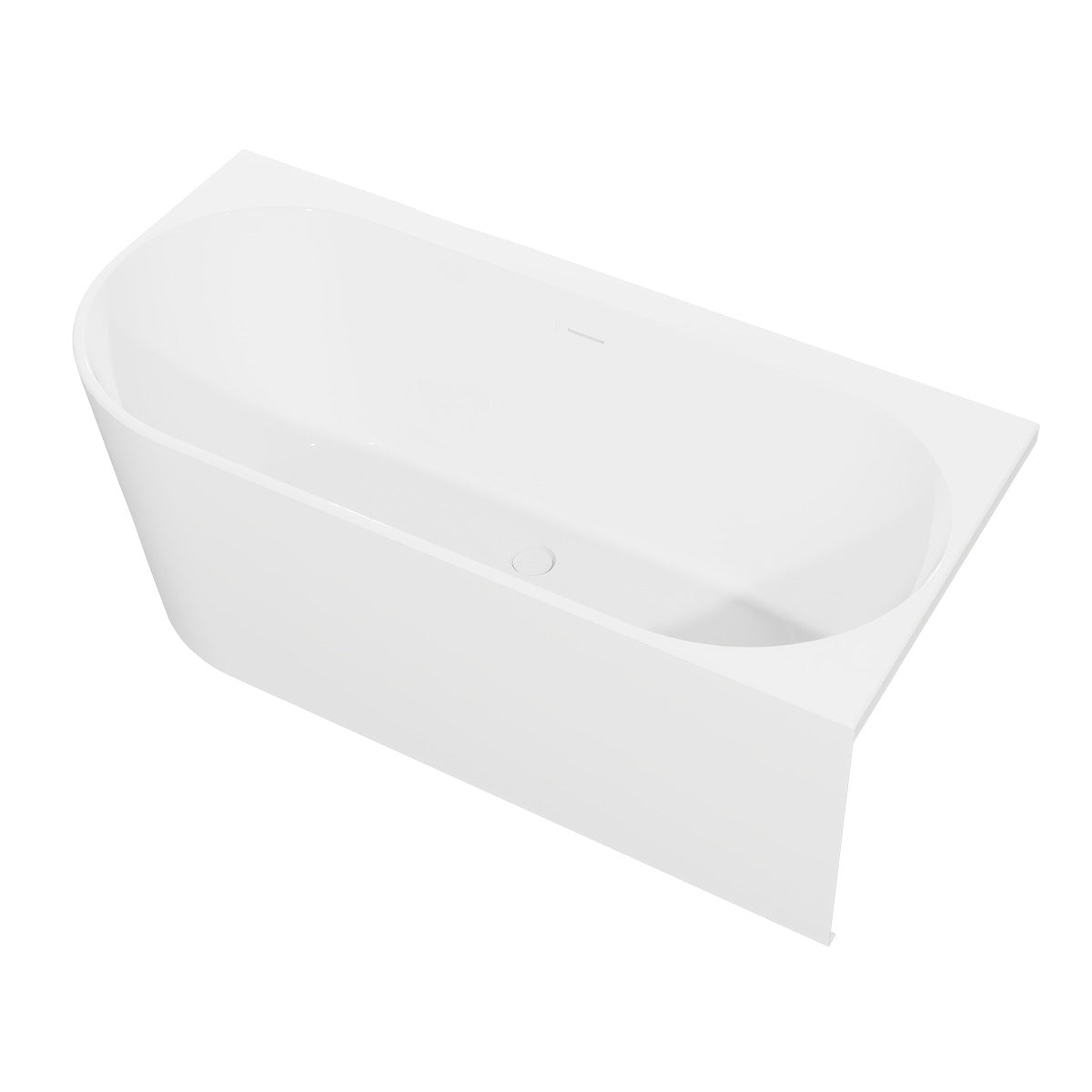Baridi Right-Hand Corner Slim Rim Bath with Overflow System 170cm – Gloss White DH428