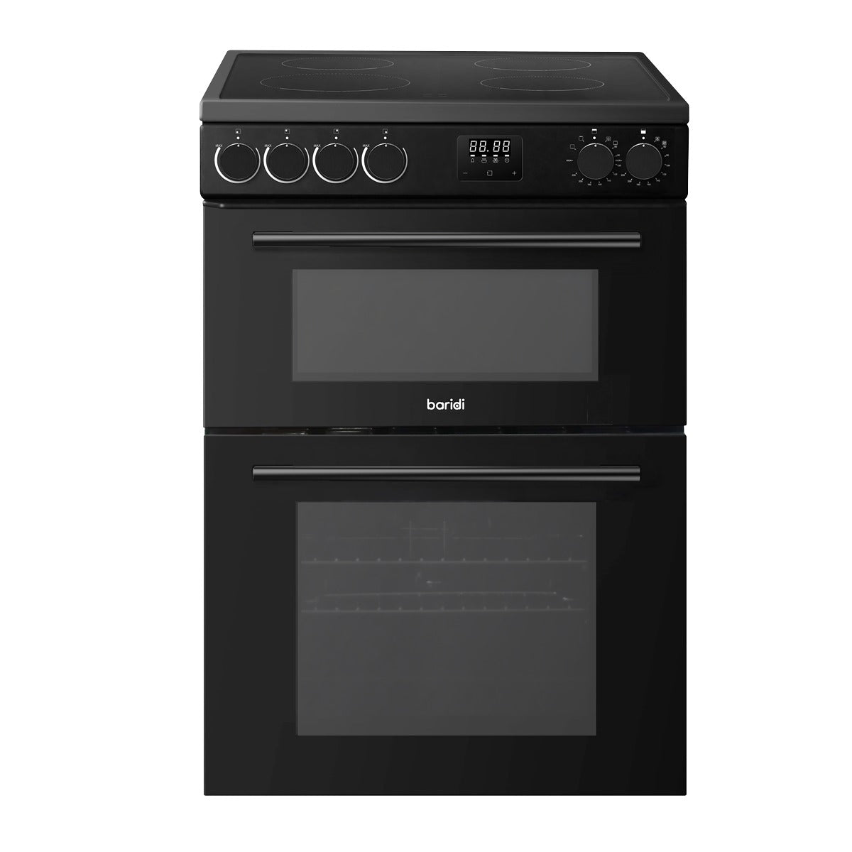 Baridi 60cm Freestanding Cooker with 99L Double Cavity & Ceramic Hob - Black DH429