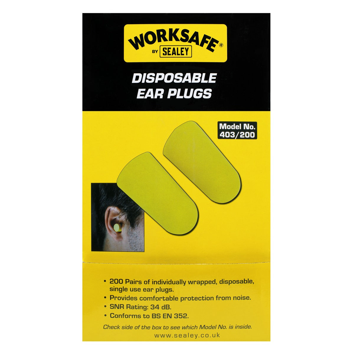 Worksafe Disposable Ear Plugs - 200 Pairs 403/200