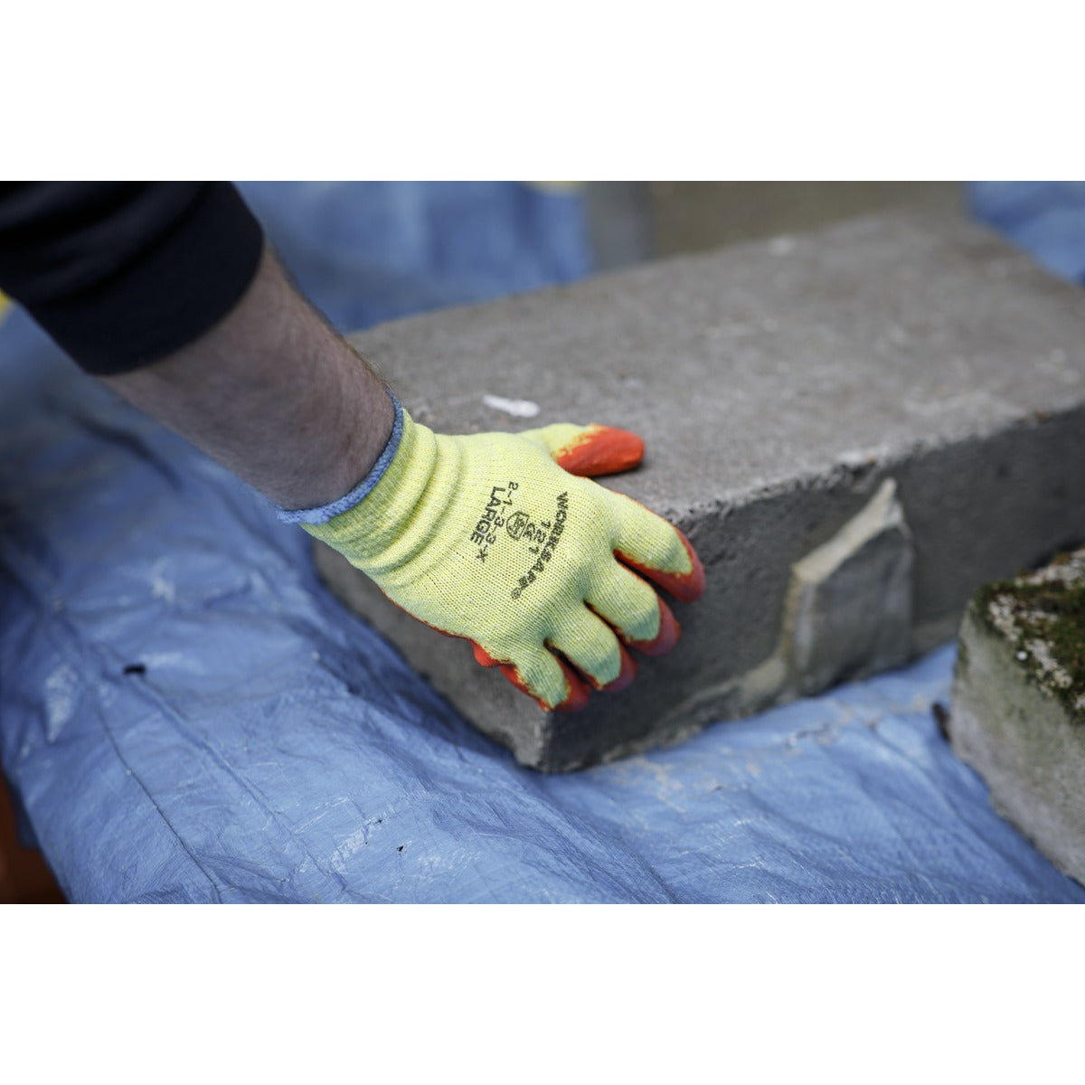 Worksafe Super Grip Knitted Gloves with Latex Palm, Large - Pair 9121L