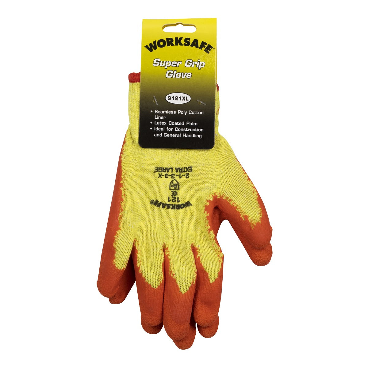 Worksafe Super Grip Knitted Gloves with Latex Palm, X-Large - Pair 9121XL
