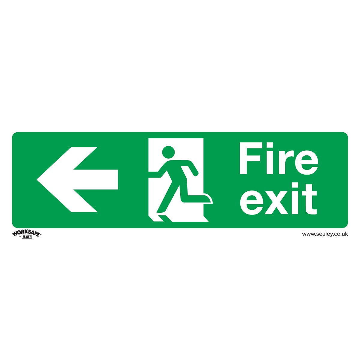 Worksafe Fire Exit (Left) Safety Sign - Rigid Plastic SS25P1