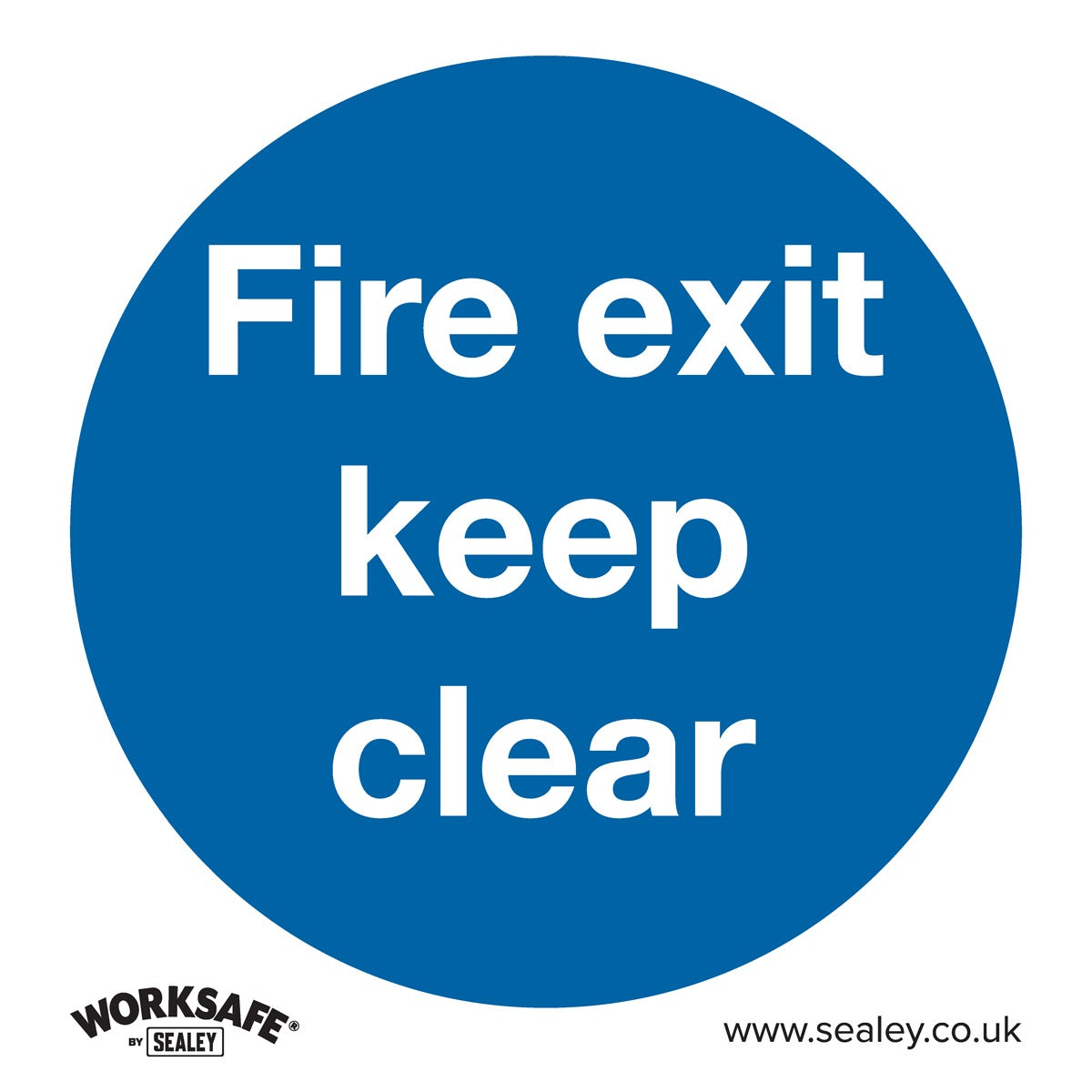 Worksafe Fire Exit Keep Clear Safety Sign - Self-Adhesive Vinyl SS2V1