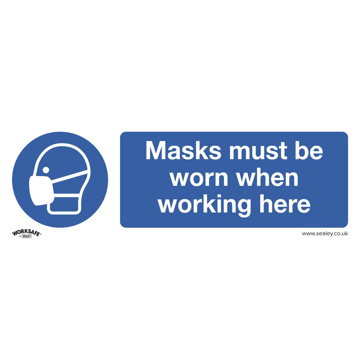 Worksafe Masks Must Be Worn Safety Sign - Rigid Plastic SS57P1
